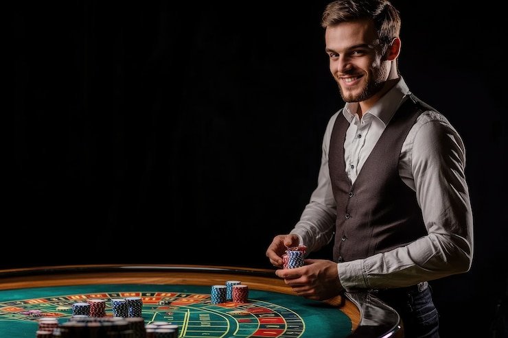 Layar kontrol permainan Diamond Empire dengan tombol taruhan dan putar